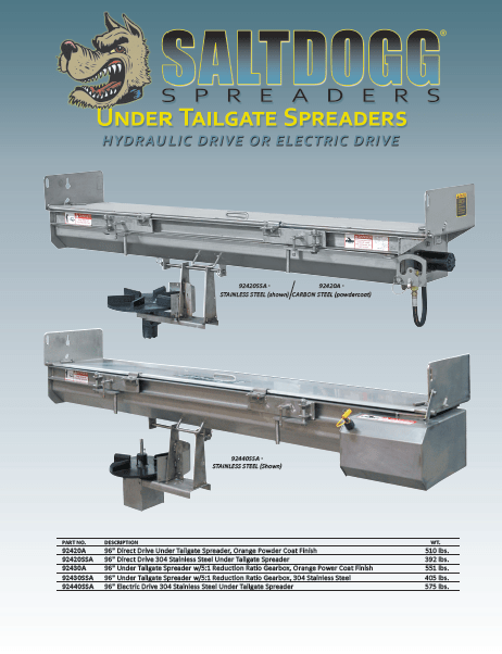Saltdogg Under Tailgate Spreaders Brochure