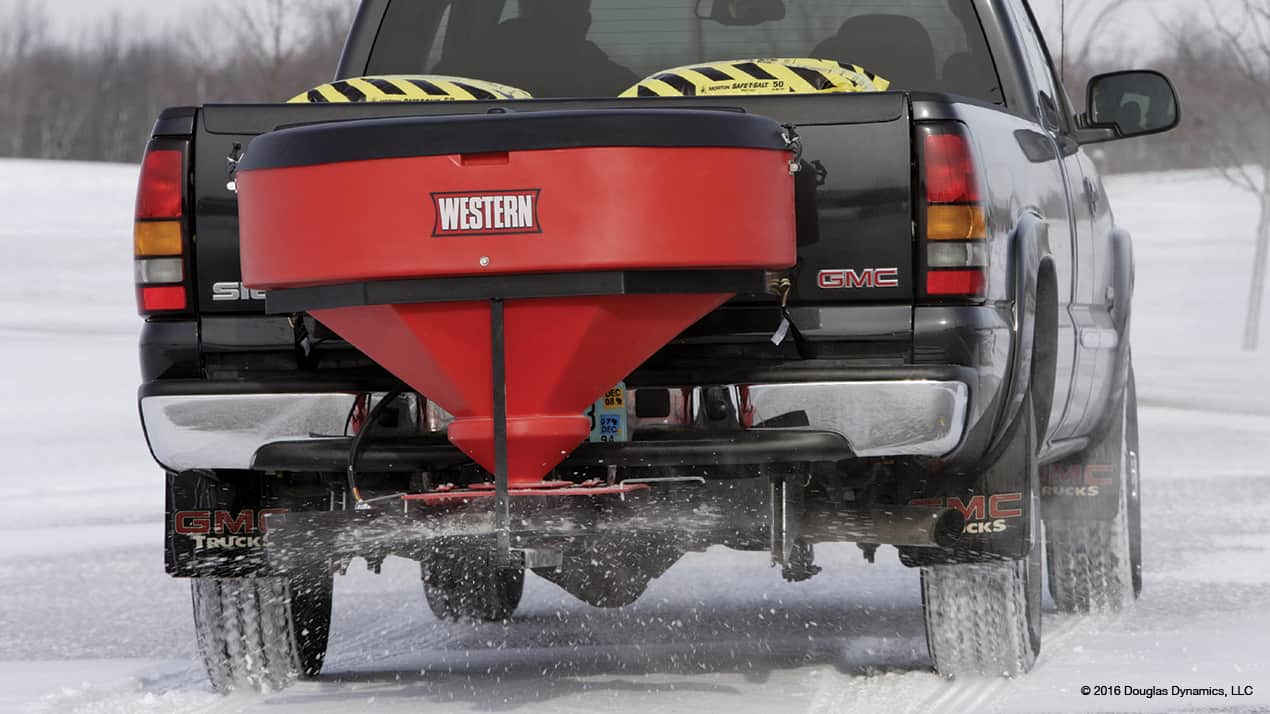 The Western Low Profile Tailgate Spreader provides a unique point of view